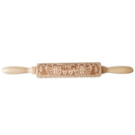 Engraved Rolling Pin for Christmas Cookie Baking