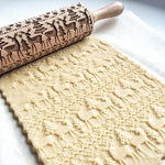 Engraved Rolling Pin for Christmas Cookie Baking