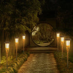 Solar Garden Torches with Flickering Flame Effect - Set of 5