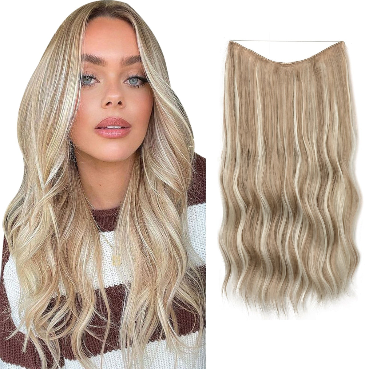 Heat-Resistant Synthetic Fiber Hair Extensions | Invisible Extensions for Enhanced Length and Volume