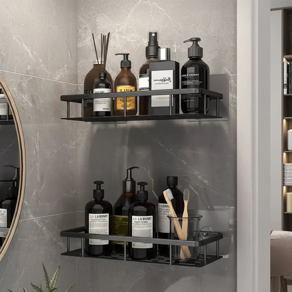 Adhesive Bathroom Shelf – Drill-Free & Stylish for Any Bathroom