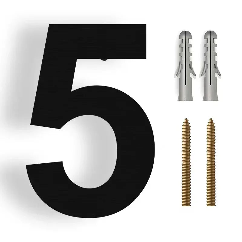 3D Modern Stainless Steel House Number - Weatherproof for Outdoor Facade and Entrance in Anthracite