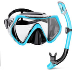 Adult Snorkel Mask Set | Anti-Fog & Impact Resistant | Silicone Edge & Dry Snorkel | 180° Field of View