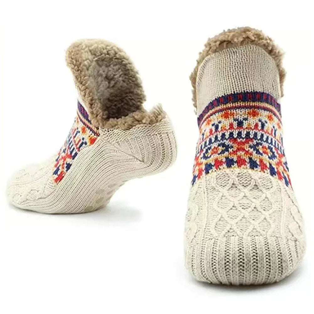 Thermal House Socks for Winter | Non-Slip Cozy Socks for Men & Women | Thickly Lined & Extra Warm | Soft Anti-Slip Bed Socks for Home & Holiday Season