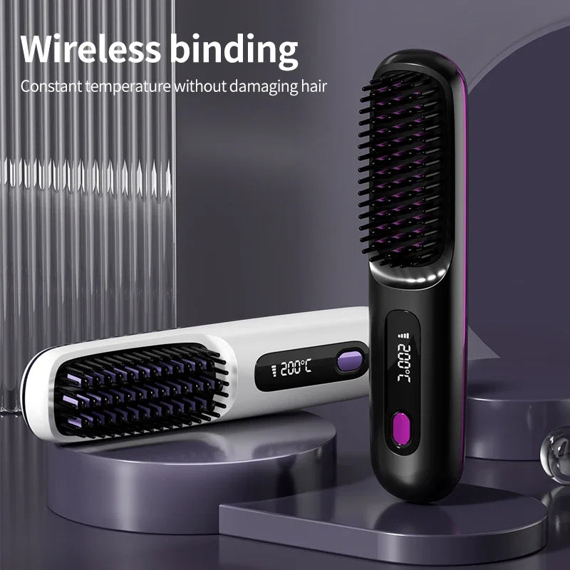 Wireless Hair Straightener with USB Charging & LCD Display | Ceramic & Ion Technology