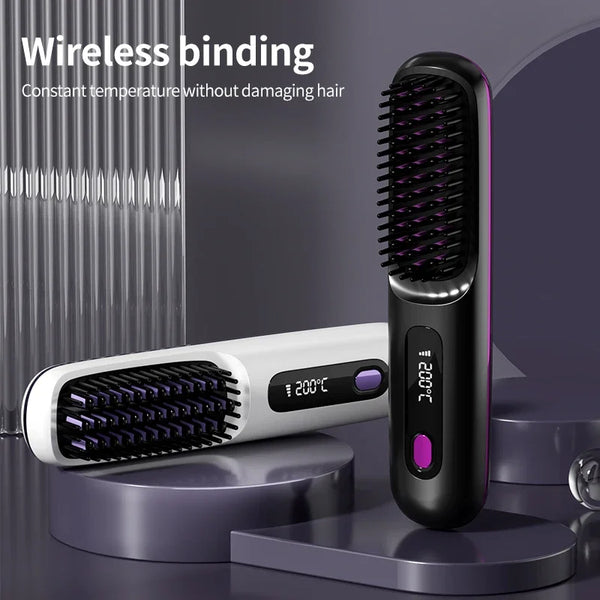 Wireless Hair Straightener with USB Charging & LCD Display | Ceramic & Ion Technology