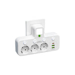 Power Strip with 3–4 Outlets, 2 USB Ports, and 1 Type-C Port | 2500 W | Surge Protection and Control Switch