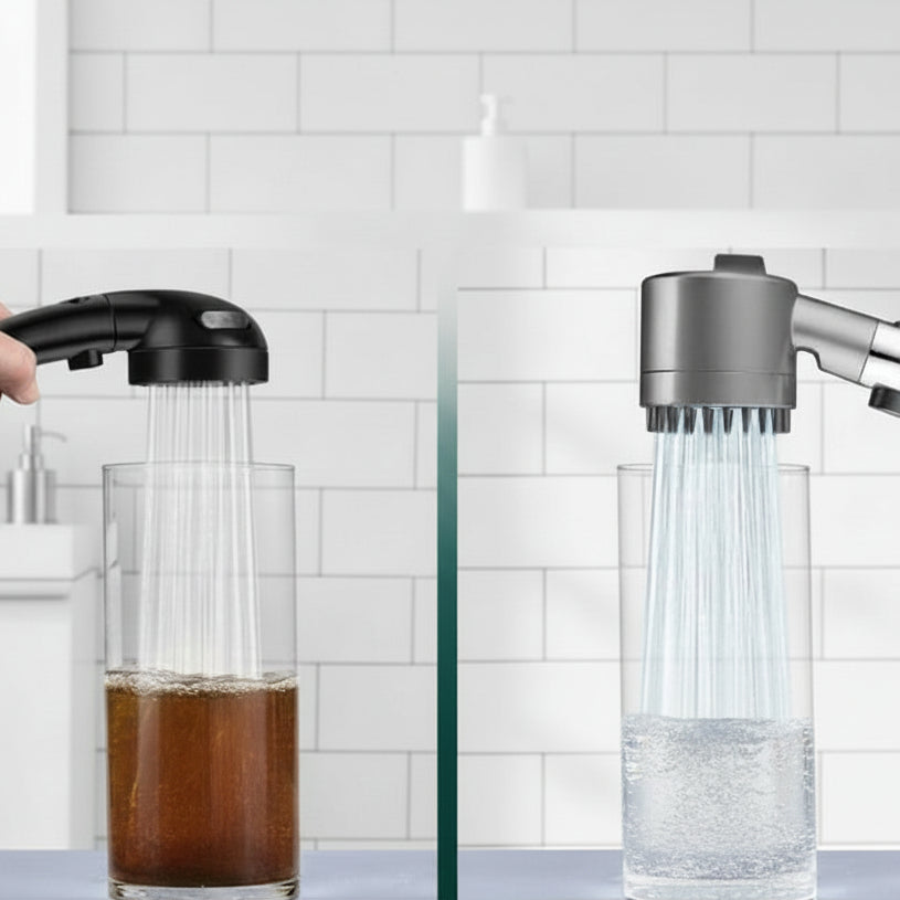High-Pressure Showerhead with Filter System for Clean Water