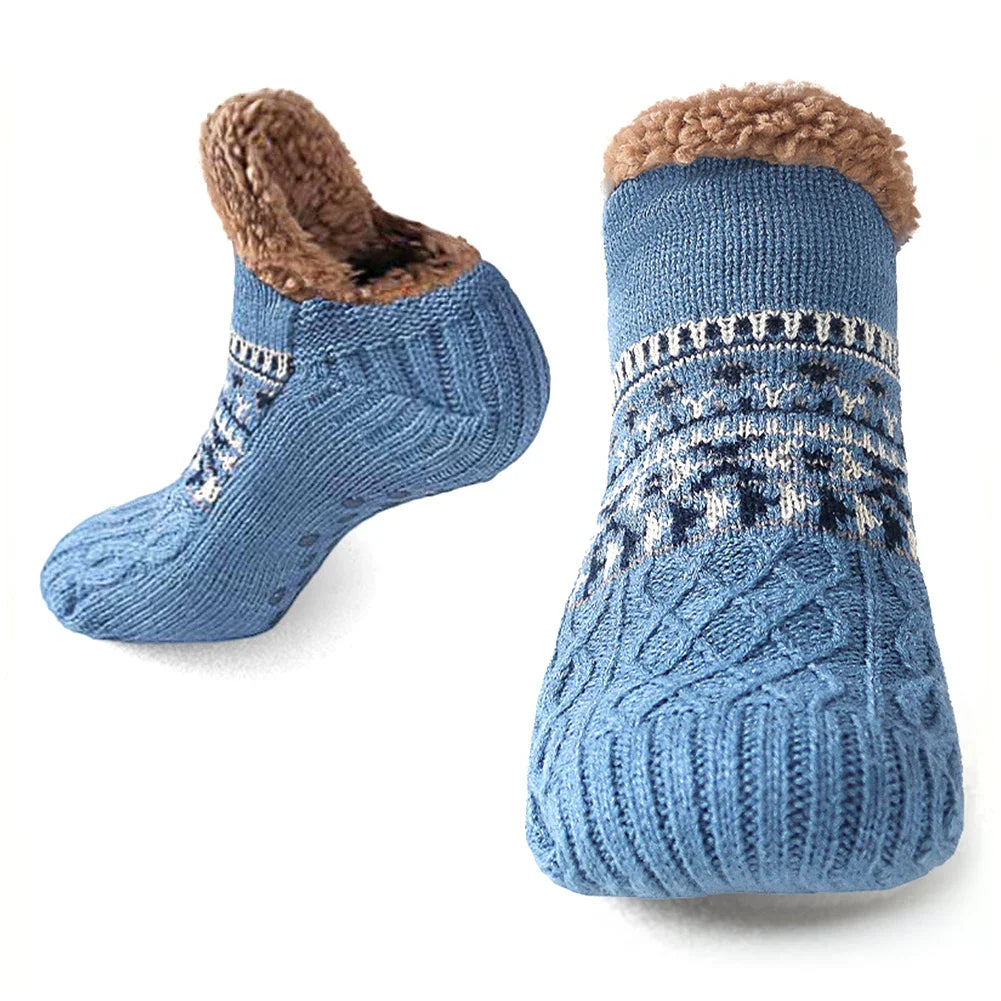 Thermal House Socks for Winter | Non-Slip Cozy Socks for Men & Women | Thickly Lined & Extra Warm | Soft Anti-Slip Bed Socks for Home & Holiday Season