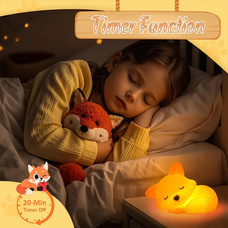 Silicone Night Light | Rechargeable, Dimmable & Timer Function | Adorable Gift Idea for Kids & Adults