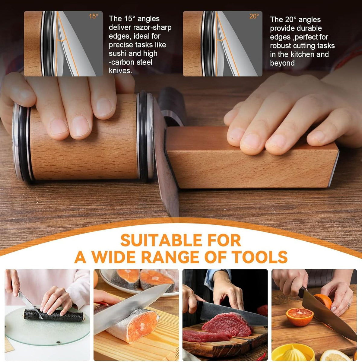 Professional Knife Sharpener with Diamond Roller