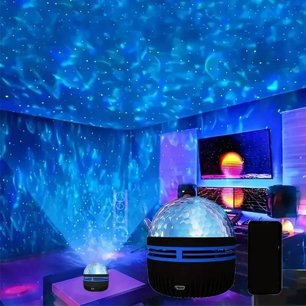 Northern Lights Projector | Music Sync & Remote Control | RGB Mood Light | USB Rechargeable | 7.8×7.8×8.7 cm