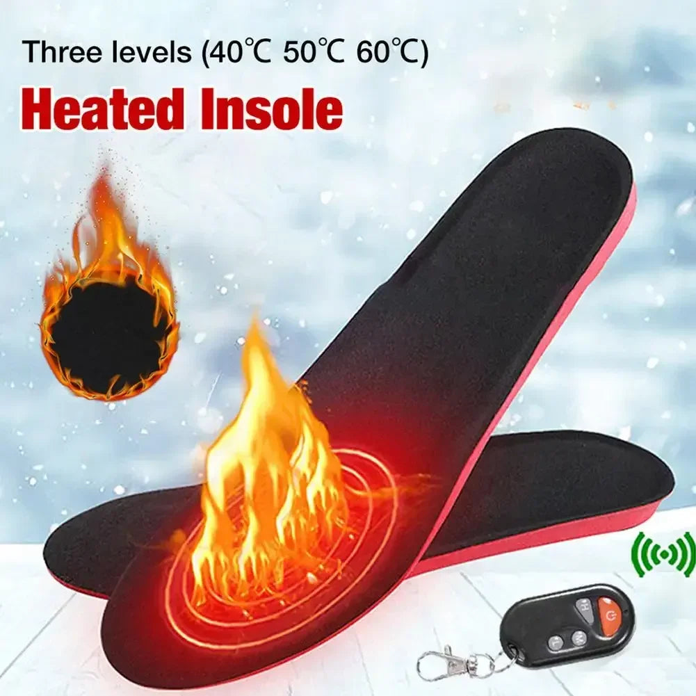 Rechargeable Heated Insoles with Remote Control | 3 Heat Levels | Customizable Electric Foot Warmers for Winter & Outdoor Use