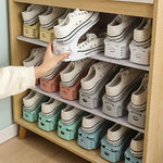 6-Piece Shoe Organizer Set for Wardrobe | Space-Saving Double Storage Shoe Rack | Stackable Shoe Holder