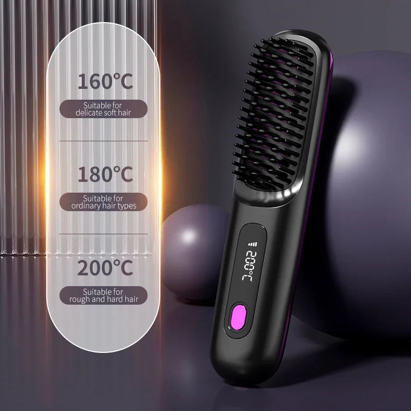 Wireless Hair Straightener with USB Charging & LCD Display | Ceramic & Ion Technology