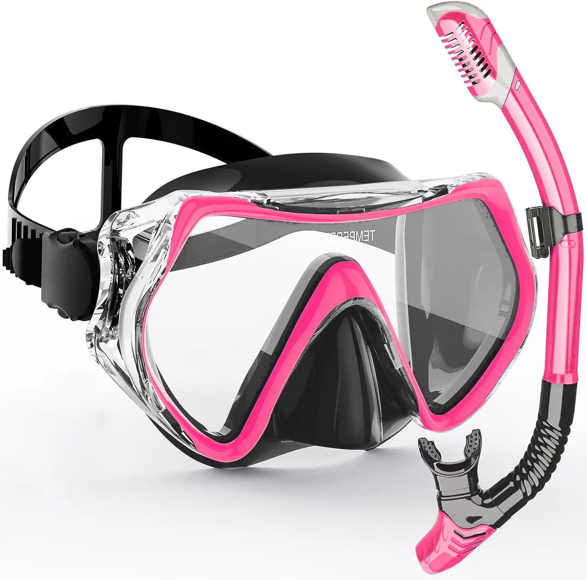 Adult Snorkel Mask Set | Anti-Fog & Impact Resistant | Silicone Edge & Dry Snorkel | 180° Field of View