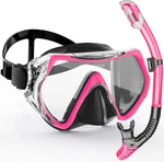 Adult Snorkel Mask Set | Anti-Fog & Impact Resistant | Silicone Edge & Dry Snorkel | 180° Field of View
