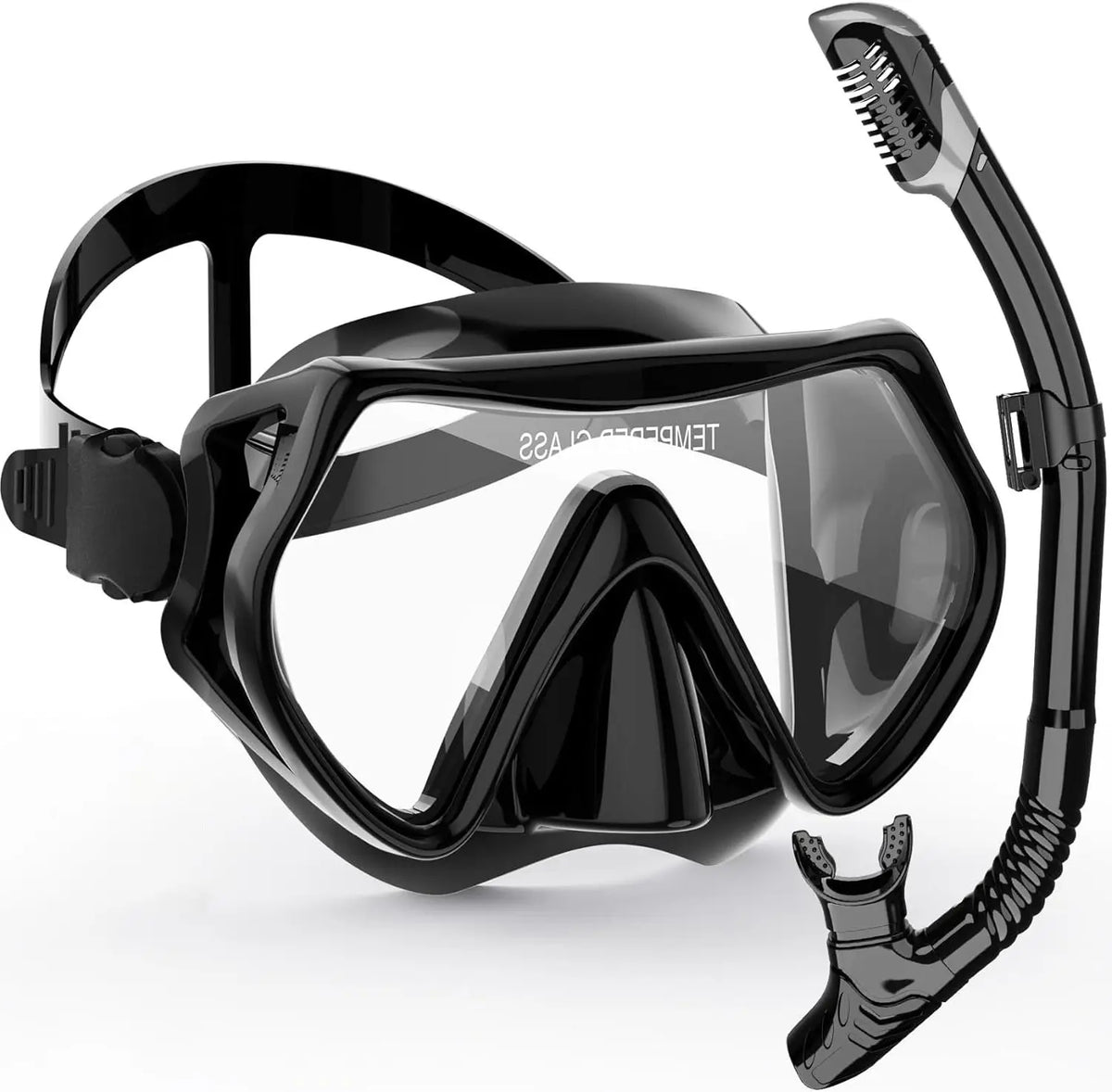 Adult Snorkel Mask Set | Anti-Fog & Impact Resistant | Silicone Edge & Dry Snorkel | 180° Field of View