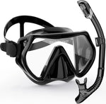 Adult Snorkel Mask Set | Anti-Fog & Impact Resistant | Silicone Edge & Dry Snorkel | 180° Field of View