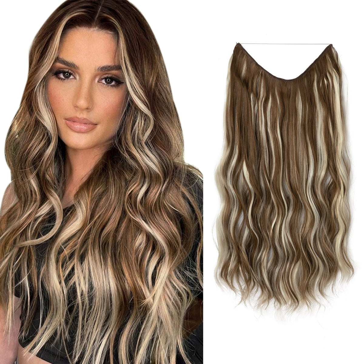 Heat-Resistant Synthetic Fiber Hair Extensions | Invisible Extensions for Enhanced Length and Volume