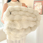 Double-Layered Extra Thick Fleece Blanket | Soft Rabbit Fur Imitation | Versatile and Easy to Care For