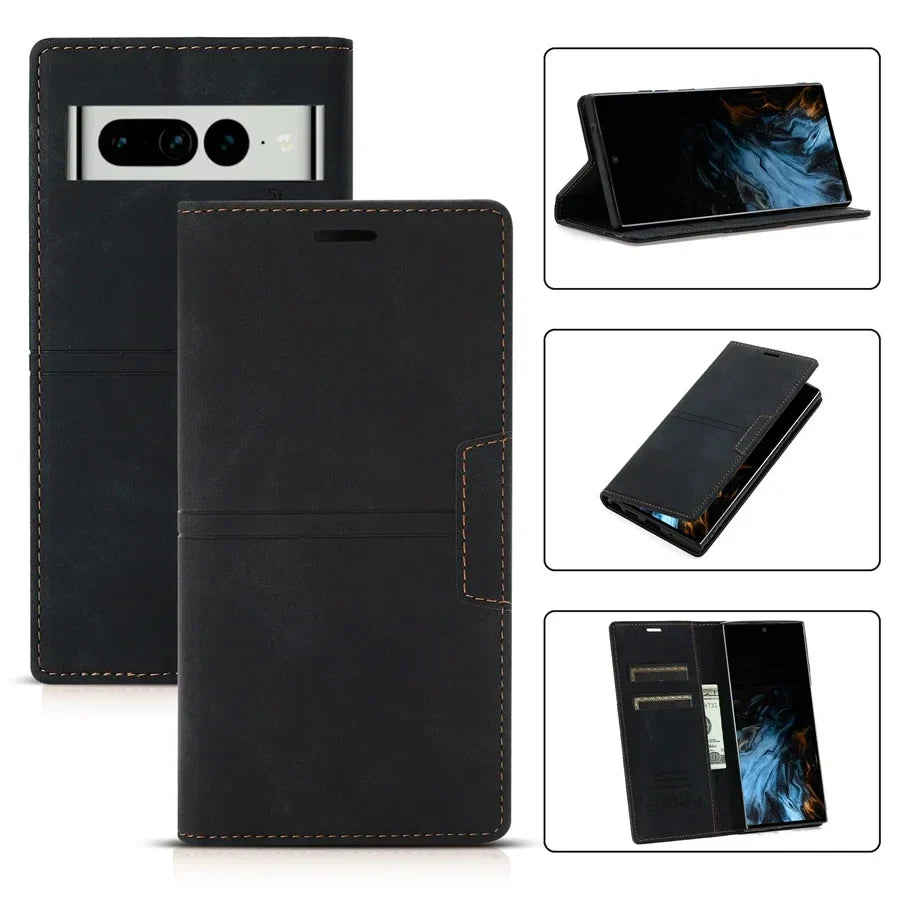 Leather Wallet Case for Google Pixel | Magnetic Flip Design with Protective Features