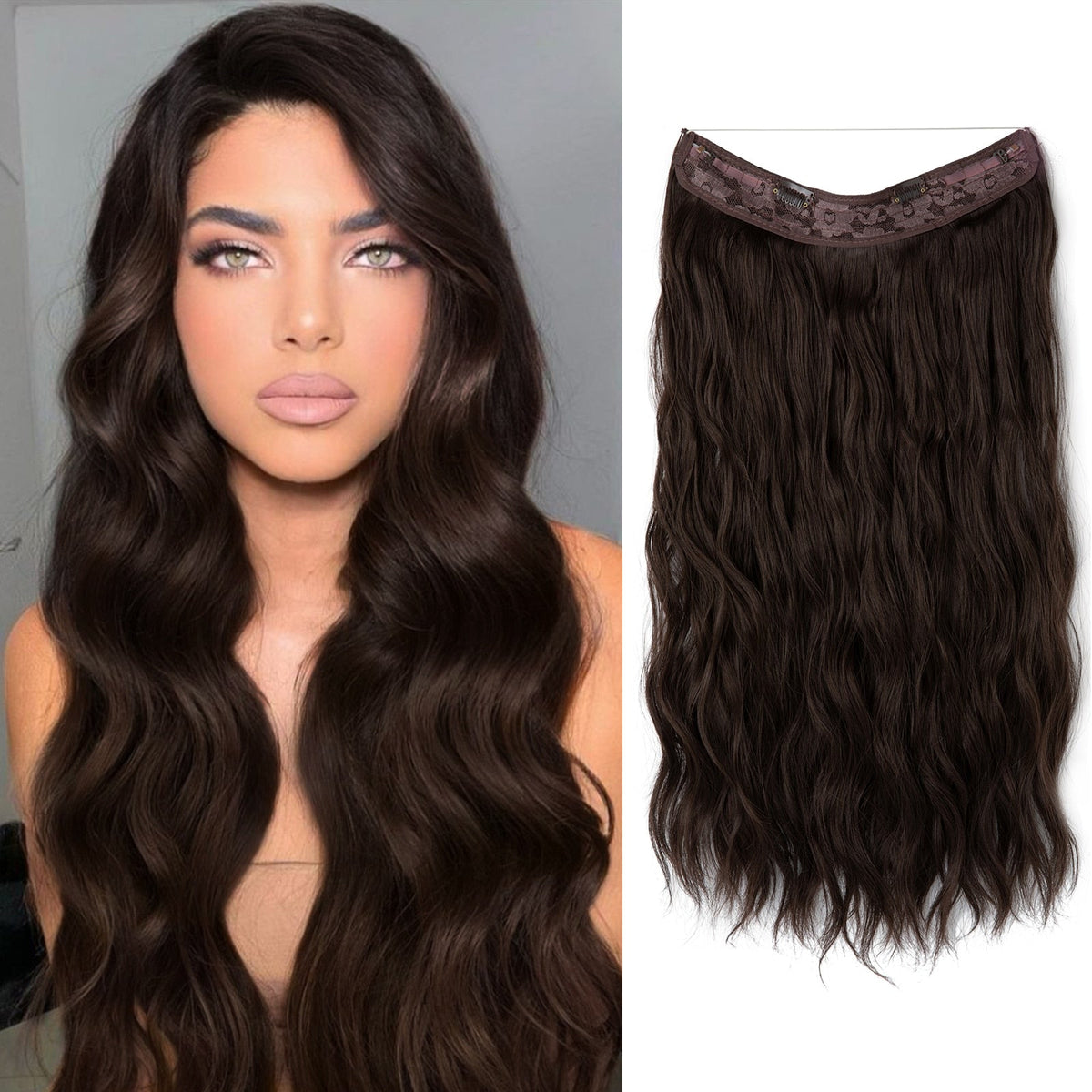 Heat-Resistant Synthetic Fiber Hair Extensions | Invisible Extensions for Enhanced Length and Volume
