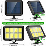 100 COB LED Solar Light | IP65 | Motion Sensor & 3 Modes | Wireless Outdoor Lighting