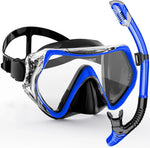 Adult Snorkel Mask Set | Anti-Fog & Impact Resistant | Silicone Edge & Dry Snorkel | 180° Field of View