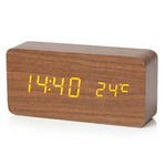 Digital Wood Alarm Clock | LED Display, Silent Operation