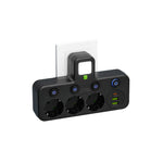 Power Strip with 3–4 Outlets, 2 USB Ports, and 1 Type-C Port | 2500 W | Surge Protection and Control Switch