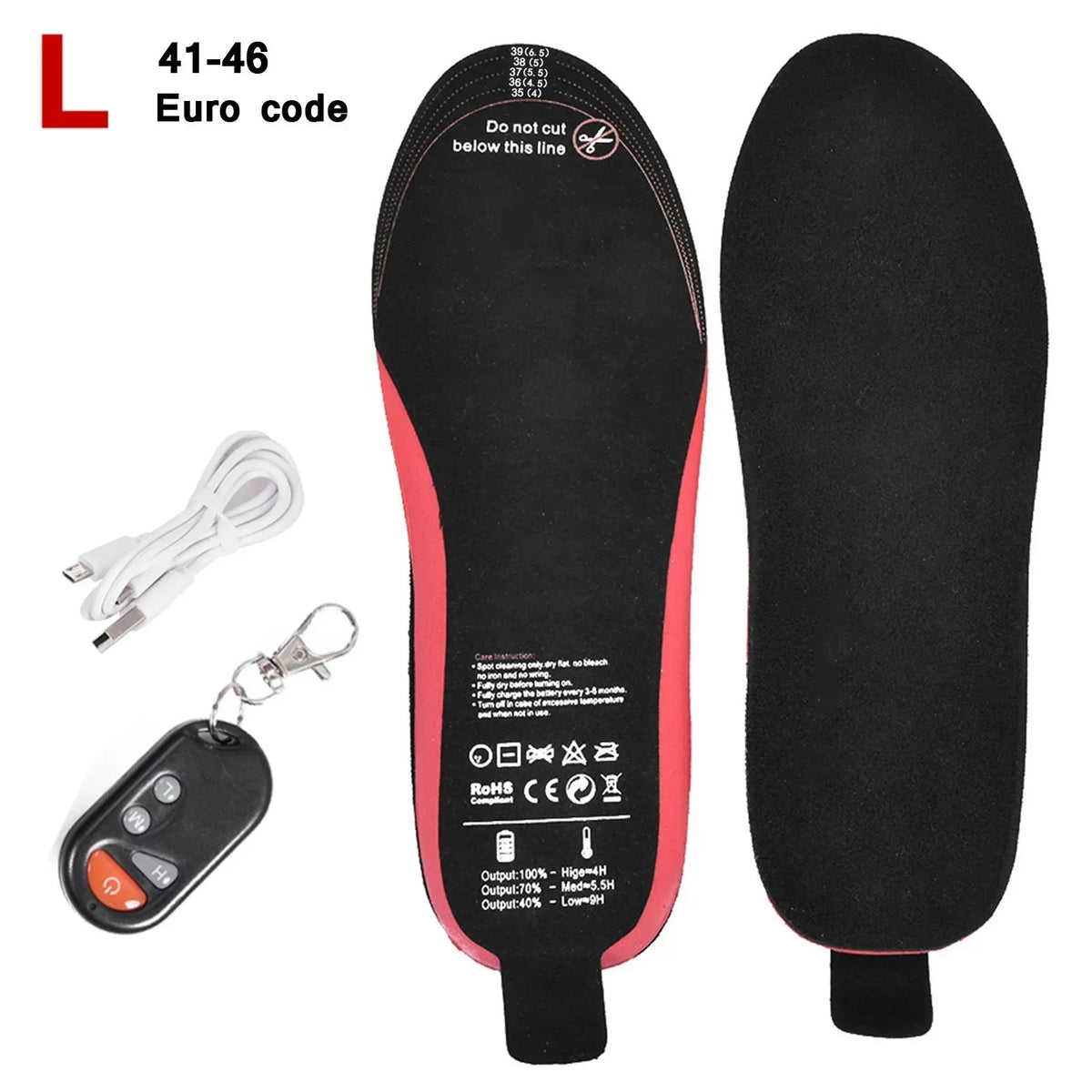 Rechargeable Heated Insoles with Remote Control | 3 Heat Levels | Customizable Electric Foot Warmers for Winter & Outdoor Use