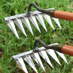 Garden Hoe Made of Carbon Steel – Sharp Tines for Weeding and Soil Loosening