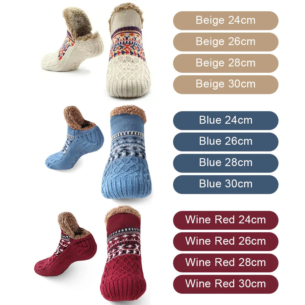 Thermal House Socks for Winter | Non-Slip Cozy Socks for Men & Women | Thickly Lined & Extra Warm | Soft Anti-Slip Bed Socks for Home & Holiday Season