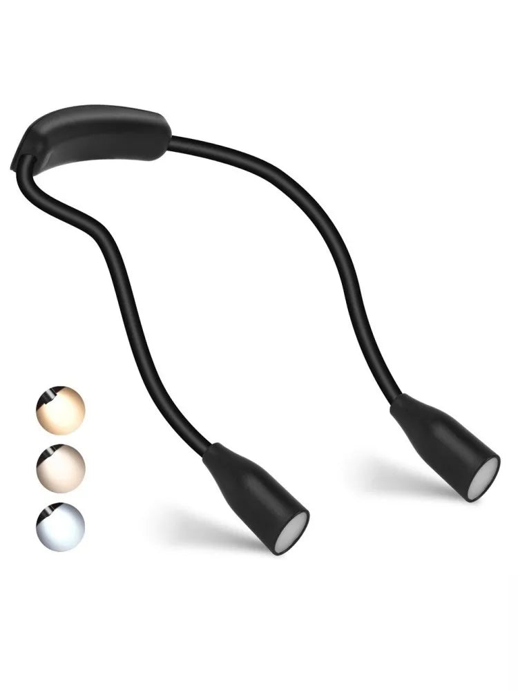Rechargeable LED Neck Light | USB Powered | 3 Light Colors & Adjustable Brightness | Flexible & Portable Design