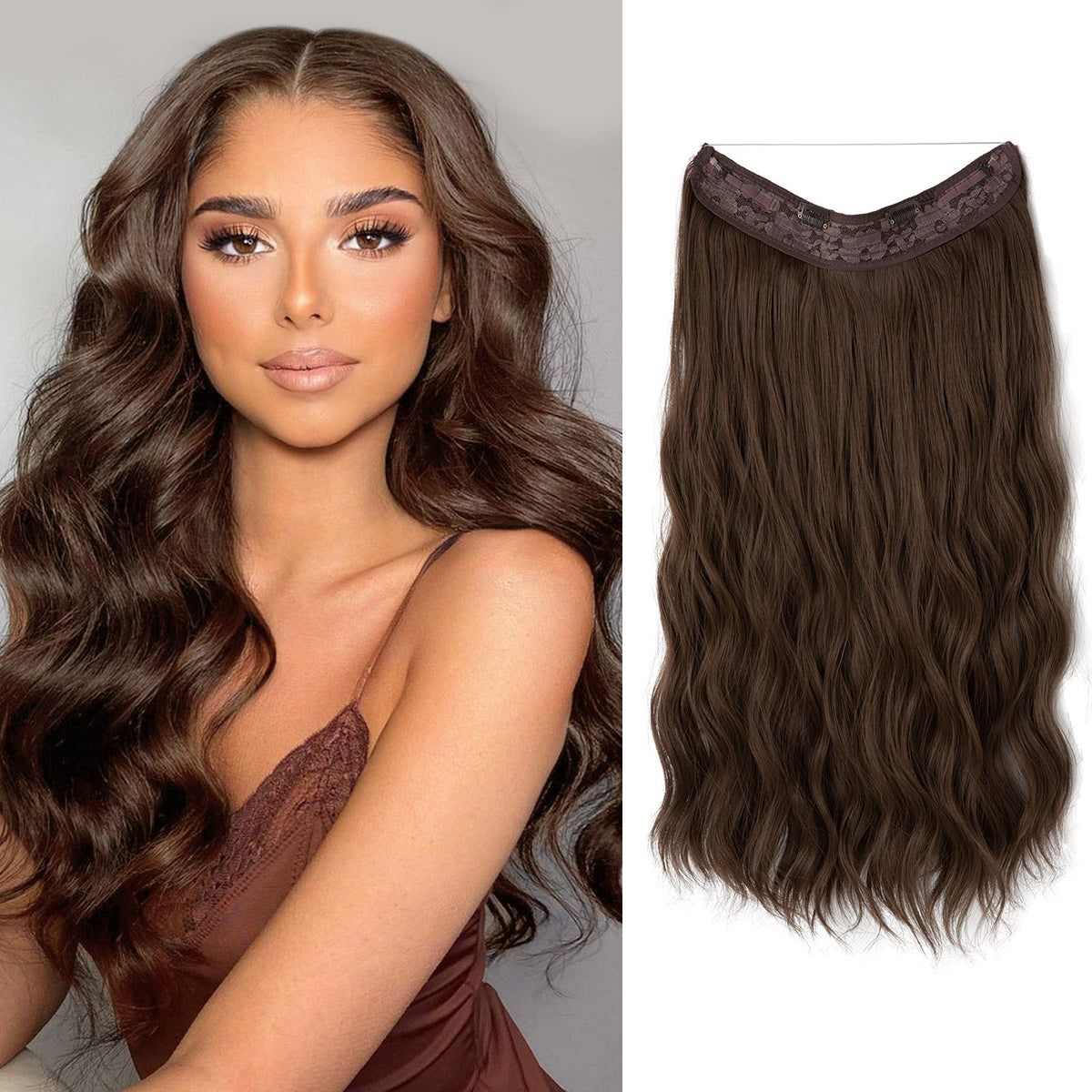Heat-Resistant Synthetic Fiber Hair Extensions | Invisible Extensions for Enhanced Length and Volume