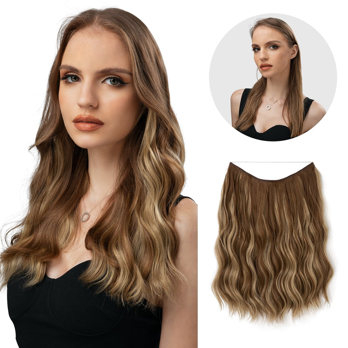 Heat-Resistant Synthetic Fiber Hair Extensions | Invisible Extensions for Enhanced Length and Volume
