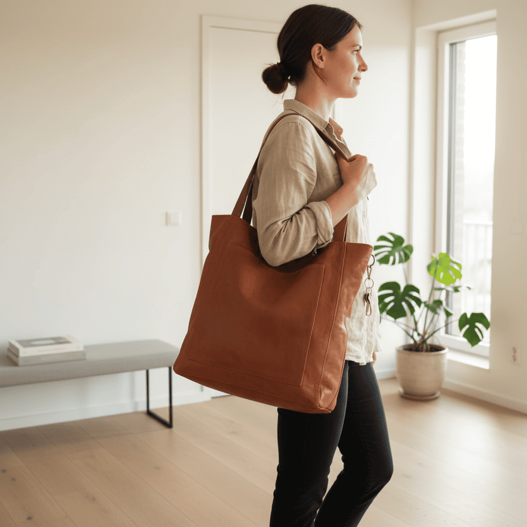 Durable Shoulder Bag Made of Soft PU Leather