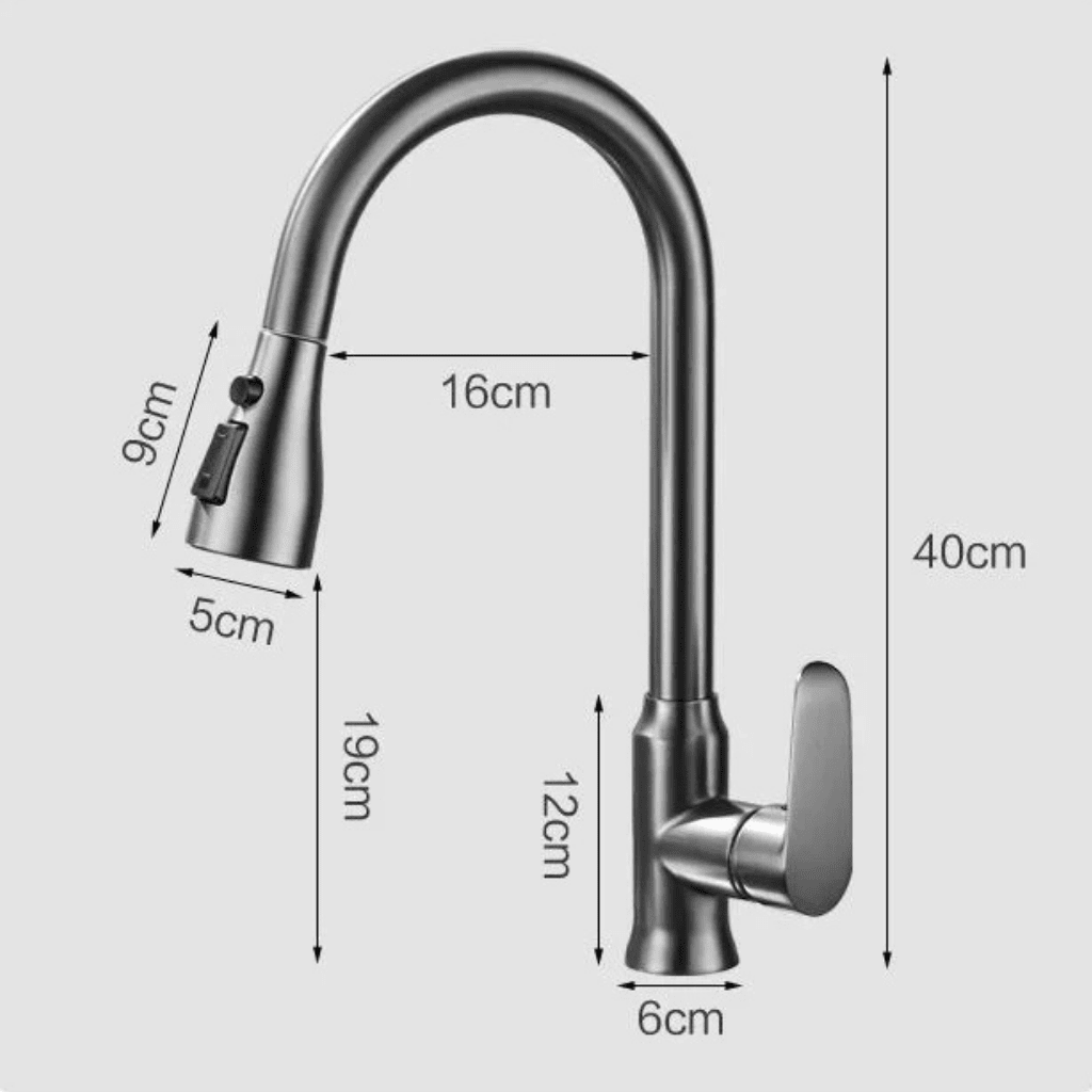 Elegant Kitchen Faucet with Pull-Out Function and 360° Rotation