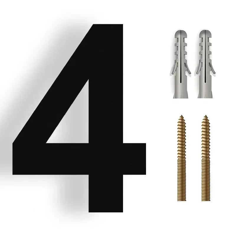 3D Modern Stainless Steel House Number - Weatherproof for Outdoor Facade and Entrance in Anthracite