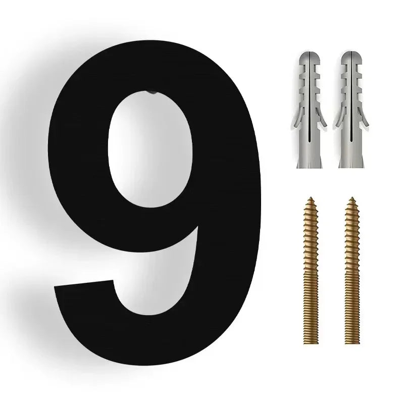 3D Modern Stainless Steel House Number - Weatherproof for Outdoor Facade and Entrance in Anthracite