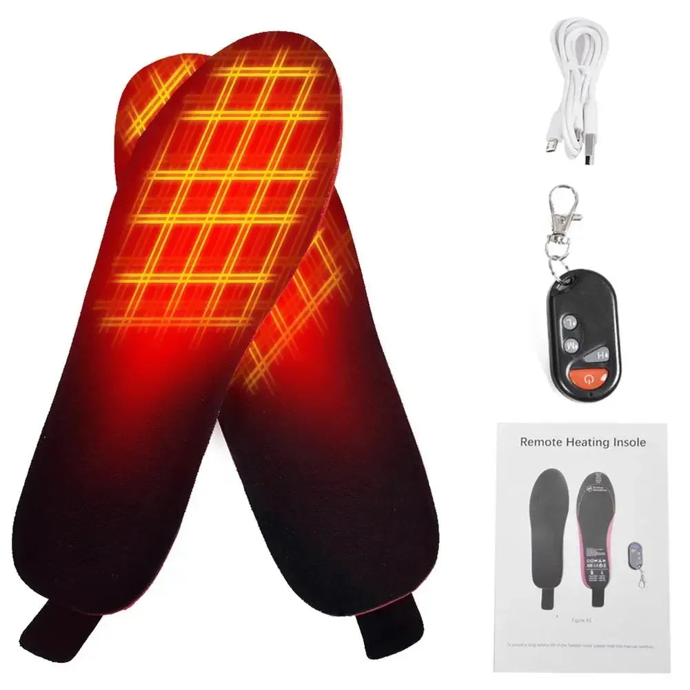 Rechargeable Heated Insoles with Remote Control | 3 Heat Levels | Customizable Electric Foot Warmers for Winter & Outdoor Use