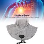 Heat Neck & Shoulder Massager | USB Heating Pad with Vibration | 3 Temperature Settings & Timer | Soft Plush Design