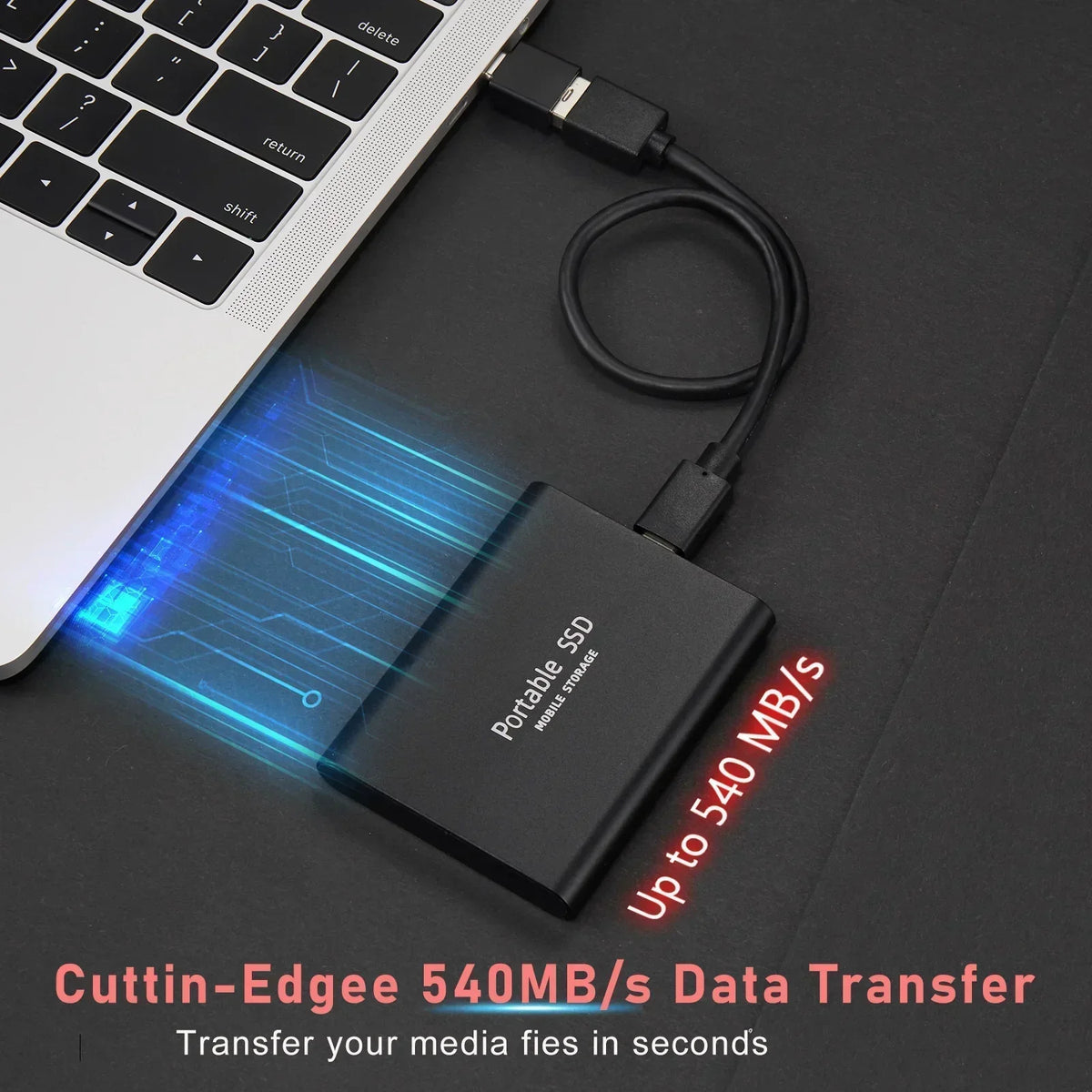 Ultra-Fast 128GB External SSD | Compact High-Speed Storage for Laptops and PCs