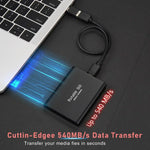 128GB External SSD | USB 3.1 & USB-C High-Speed | NVMe M.2 Technology | Shockproof Aluminum Alloy Case | Plug & Play for PC, Mac & Mobile