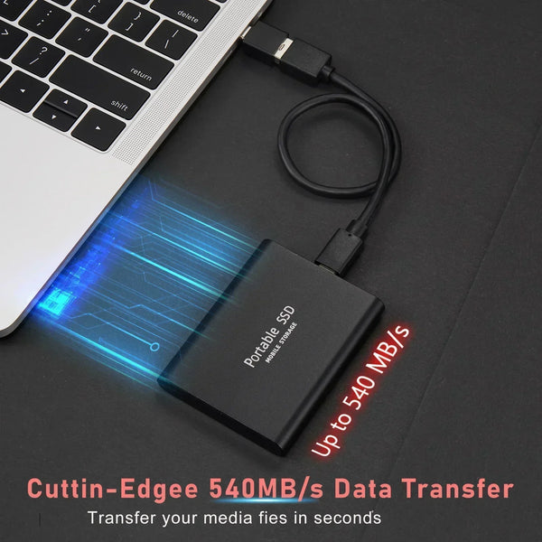 128GB External SSD | USB 3.1 & USB-C High-Speed | NVMe M.2 Technology | Shockproof Aluminum Alloy Case | Plug & Play for PC, Mac & Mobile