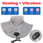 Heat Neck & Shoulder Massager | USB Heating Pad with Vibration | 3 Temperature Settings & Timer | Soft Plush Design