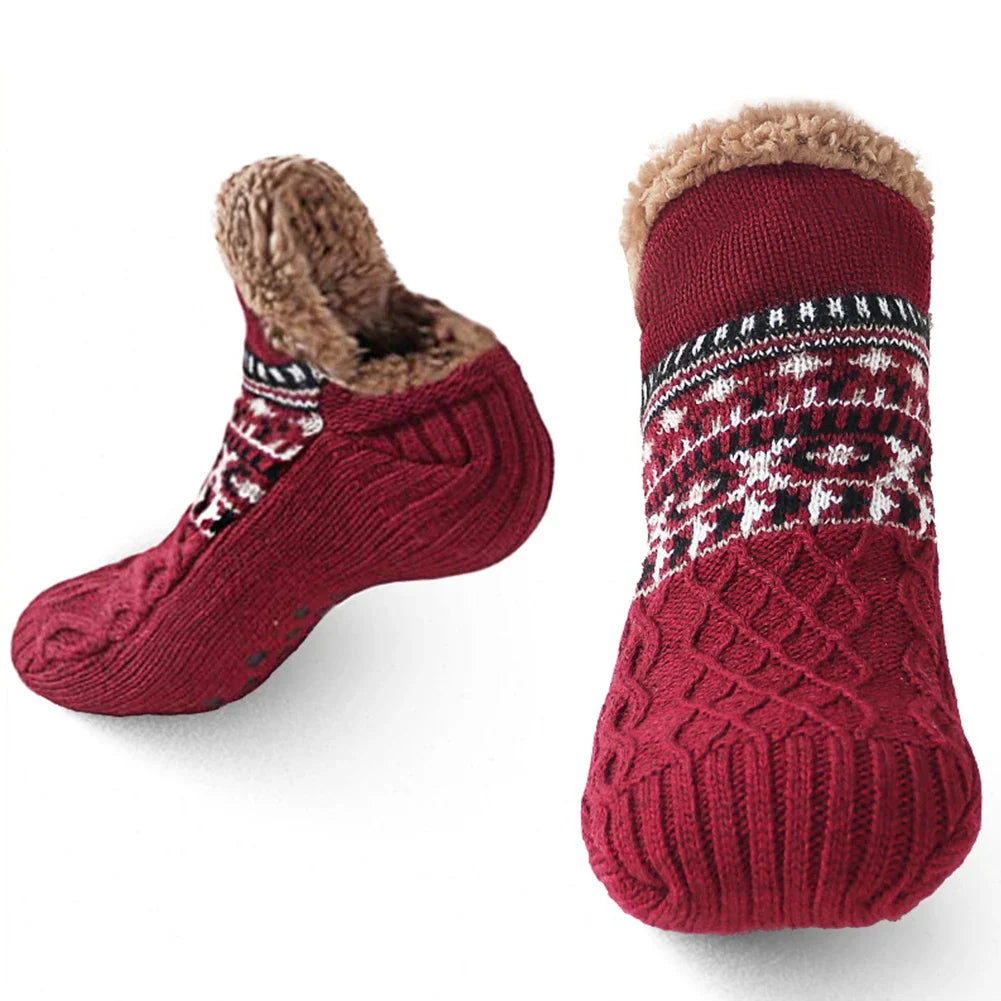 Thermal House Socks for Winter | Non-Slip Cozy Socks for Men & Women | Thickly Lined & Extra Warm | Soft Anti-Slip Bed Socks for Home & Holiday Season