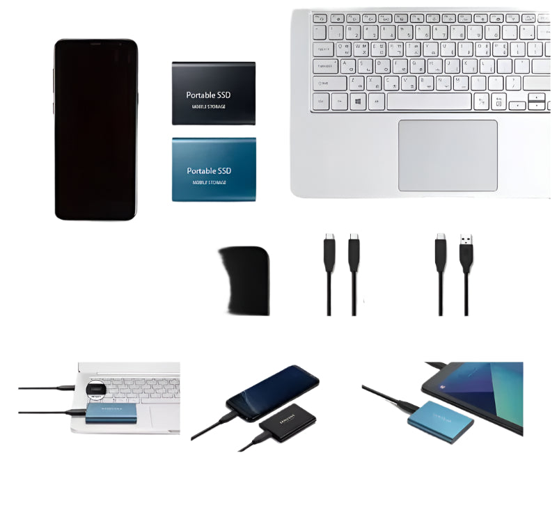 Ultra External SSD | USB 3.1 Type-C | Speeds Up to 1000 MB/s | Available in 500 GB, 1 TB, and 2 TB | Compact and Shockproof Design
