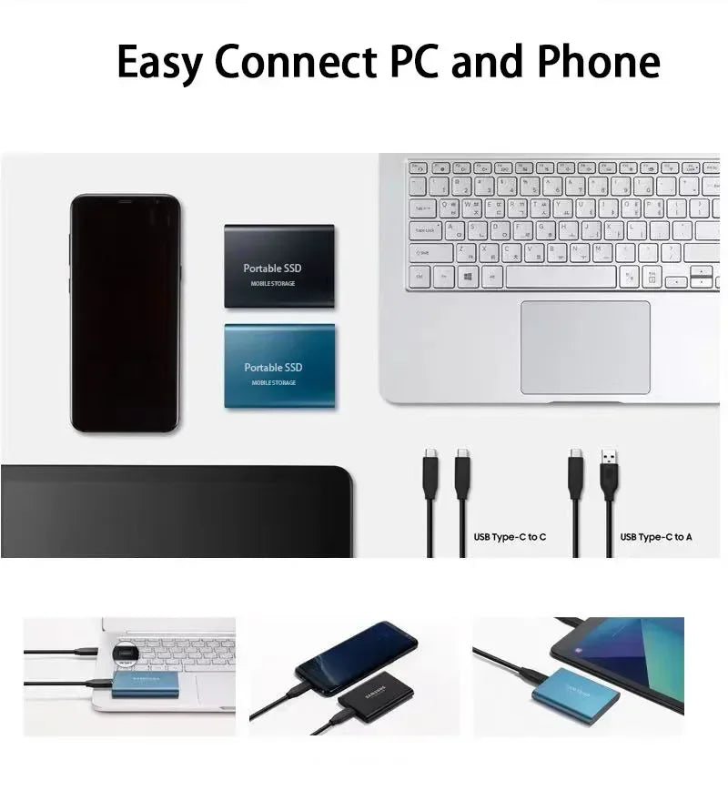 Ultra-Fast 128GB External SSD | Compact High-Speed Storage for Laptops and PCs